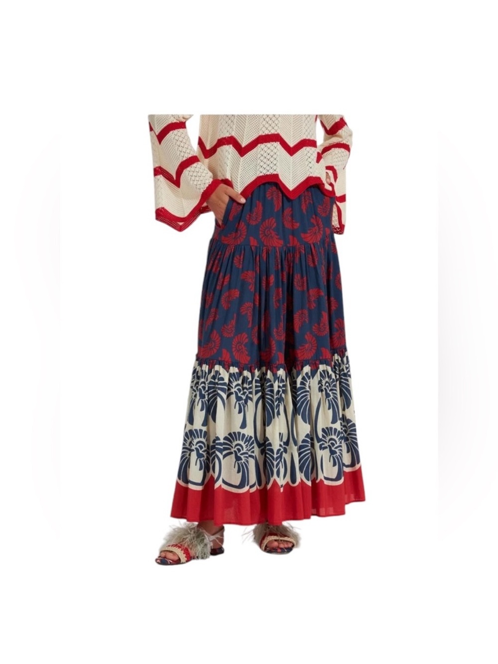 La Double J Voluminous Palmetto Placée in Silk Voile Skirt sz. XS